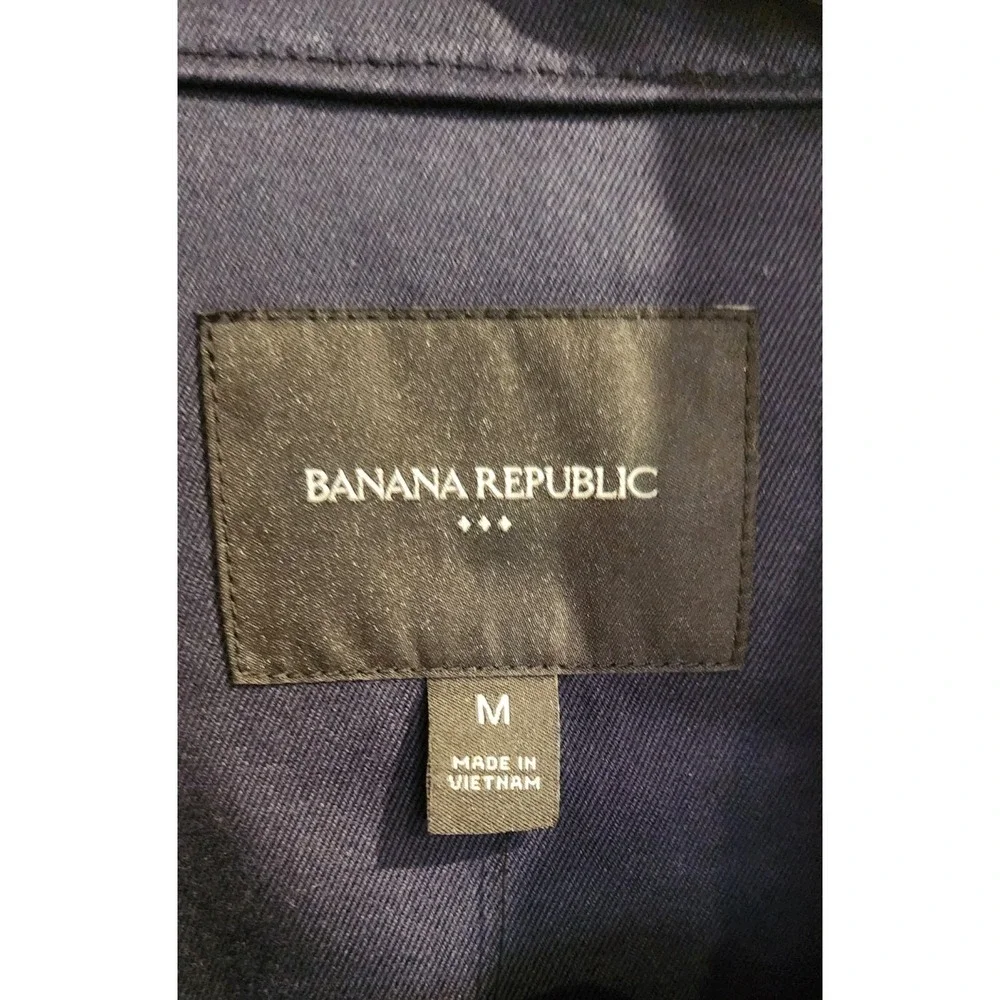 Banana‎ Republic Womens Navy Cotton Moto Jacket Size Medium MSRP$140